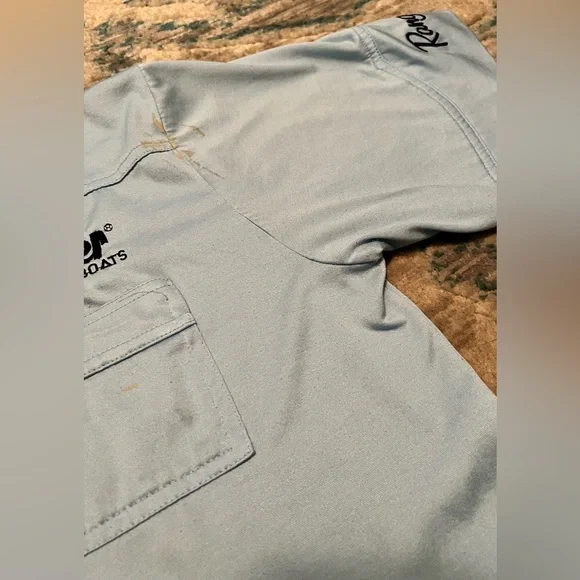 Vintage Light Blue Ranger Boats Collared T-Shirt/Shop Uniform, Large, Super Soft - Picture 4 of 15